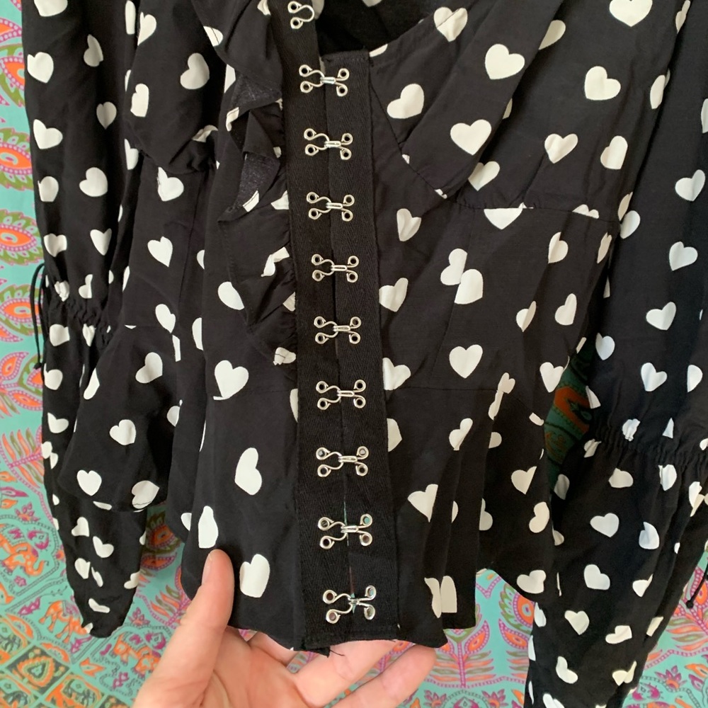 For Love and Lemons Willow Long Sleeve Heart Top - Picture 6 of 8